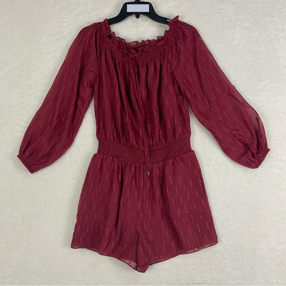 White House Black Market Clip Romper Dark Sangria NWT Women’s Size Small